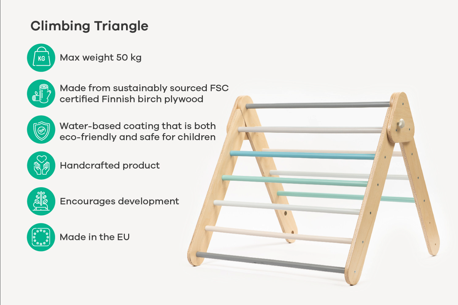 Swedish Wall and Triangle Climber Set 2in1 | Pastel - Oliver Ruffus