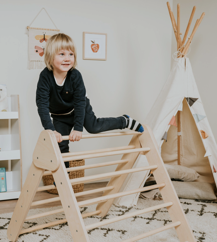 Swedish Wall and Triangle Climber Set 2in1  | Natural - Oliver Ruffus