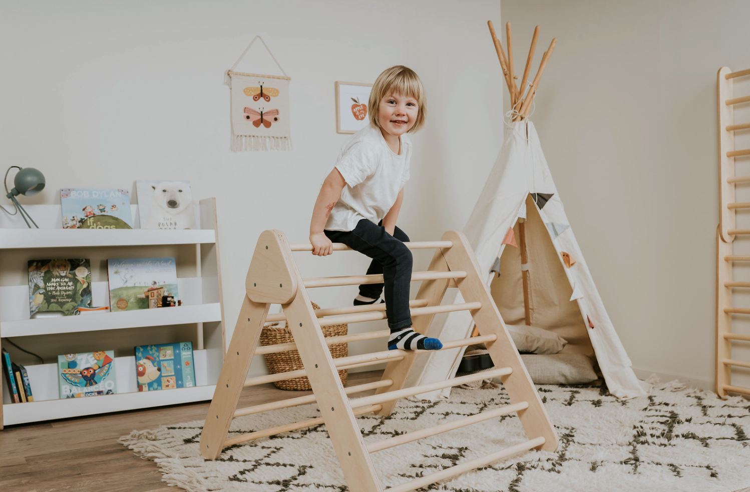 Swedish Wall and Triangle Climber Set 2in1  | Natural - Oliver Ruffus