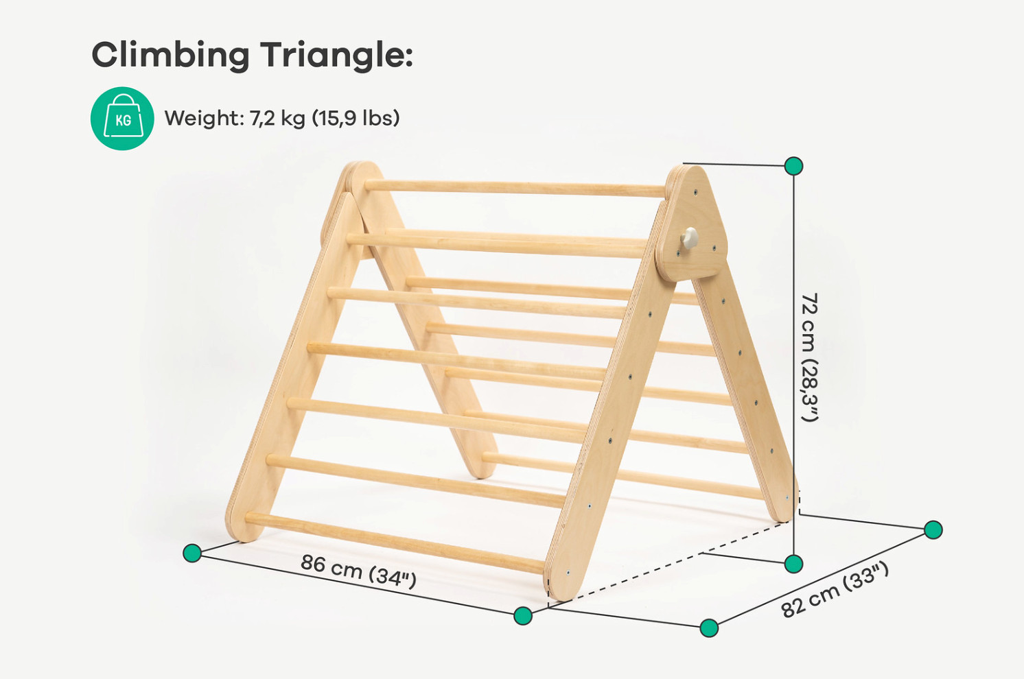 Swedish Wall and Triangle Climber Set 2in1  | Natural - Oliver Ruffus