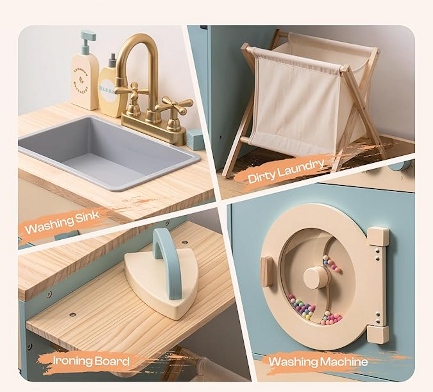 Tiffany Classic Wooden Laundry Set | Blue - Oliver Ruffus