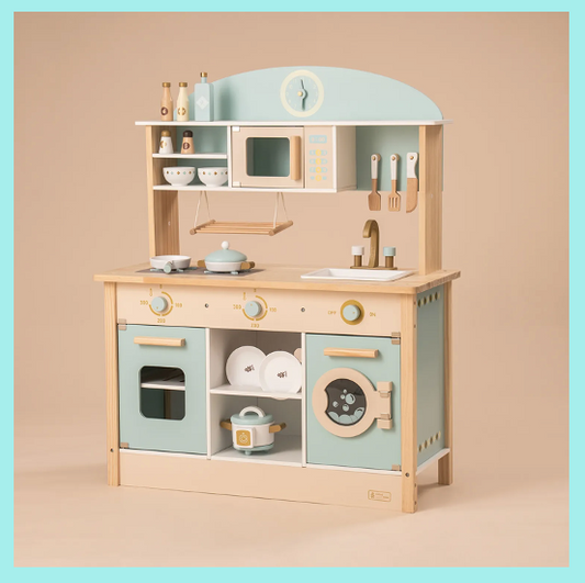 Tiffany Classic Wooden Kitchen Set and Accessories | Blue - Oliver Ruffus