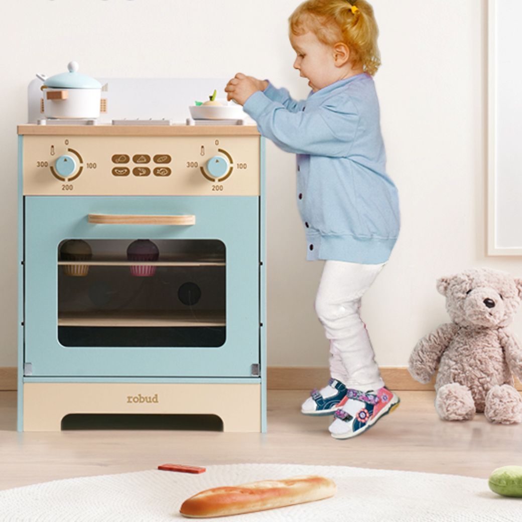 Tiffany Classic Wooden Oven and Stove Top | Blue - Oliver Ruffus