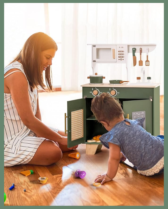 Vintage Green Wooden Play Kitchen - Oliver Ruffus