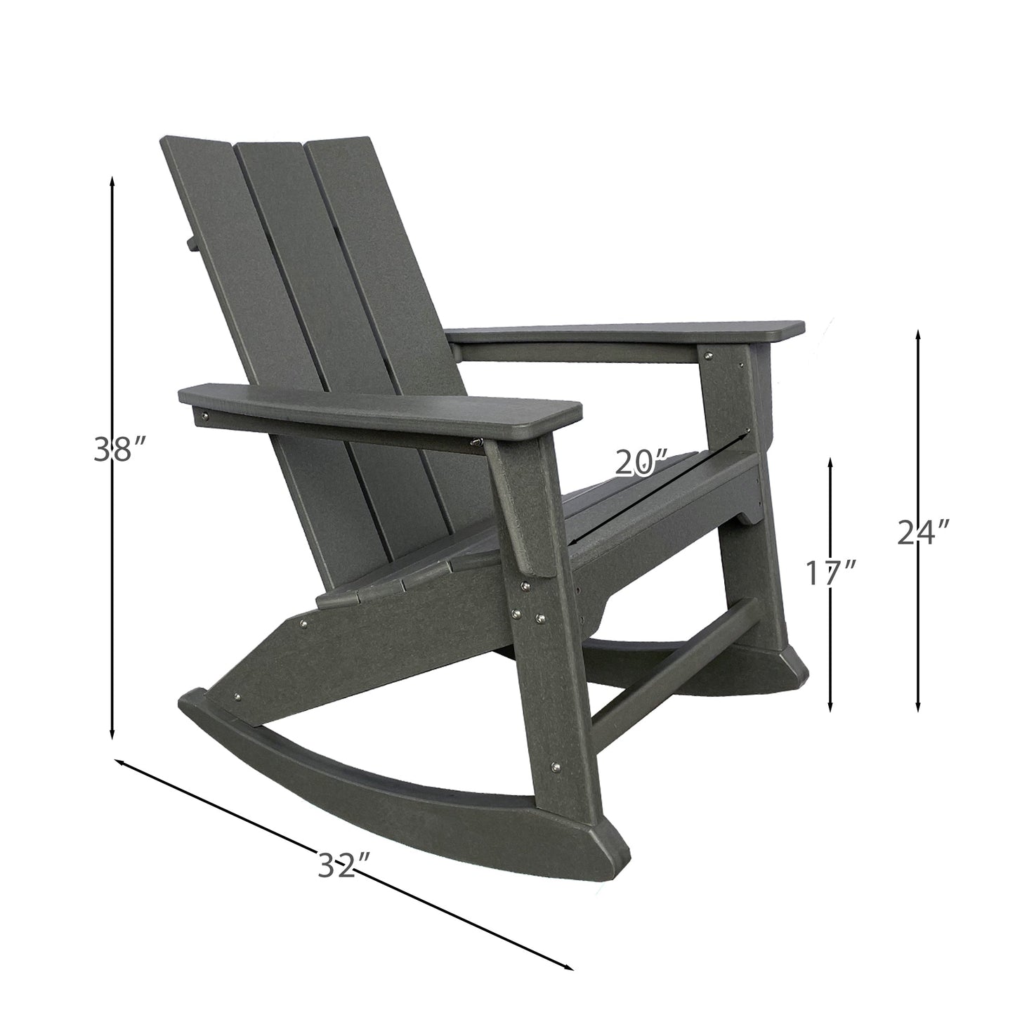 RESINTEAK Modern Adirondack Rocking Chair