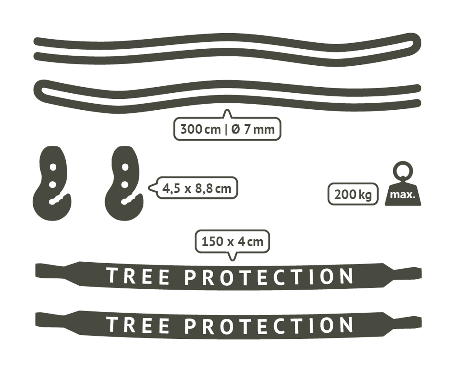 TreeMount Tree and Pole Suspension Set for Hammocks