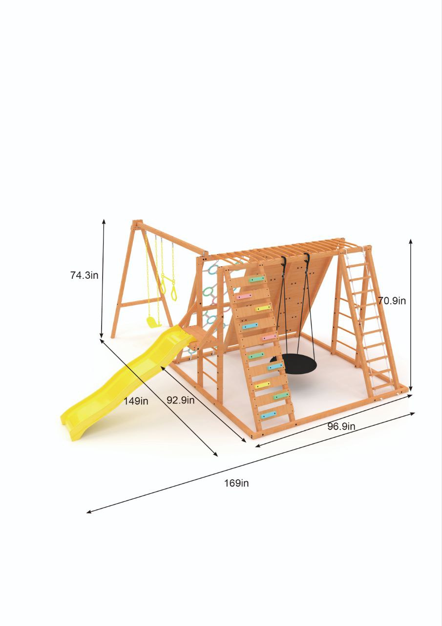 Sycamore - Backyard Ultimate Climbing Set with 2 Swings And Trapeze Bar