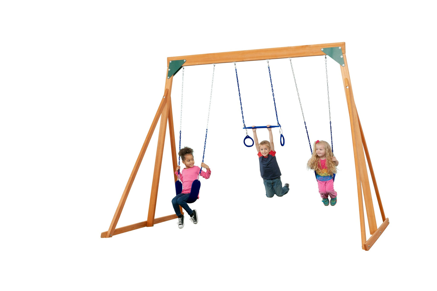 Trailside Wooden Swing Set- Choose from 7 Color Options!