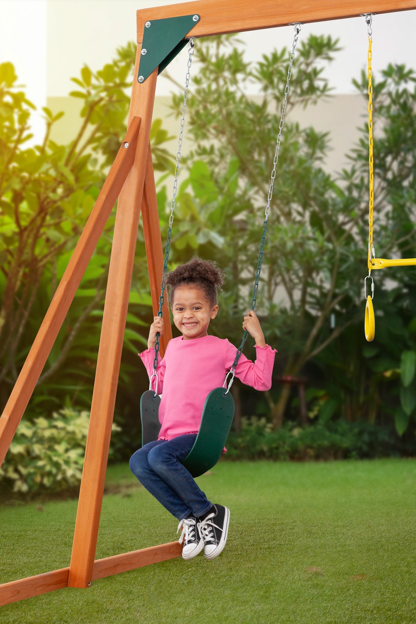 Trailside Wooden Swing Set- Choose from 7 Color Options!