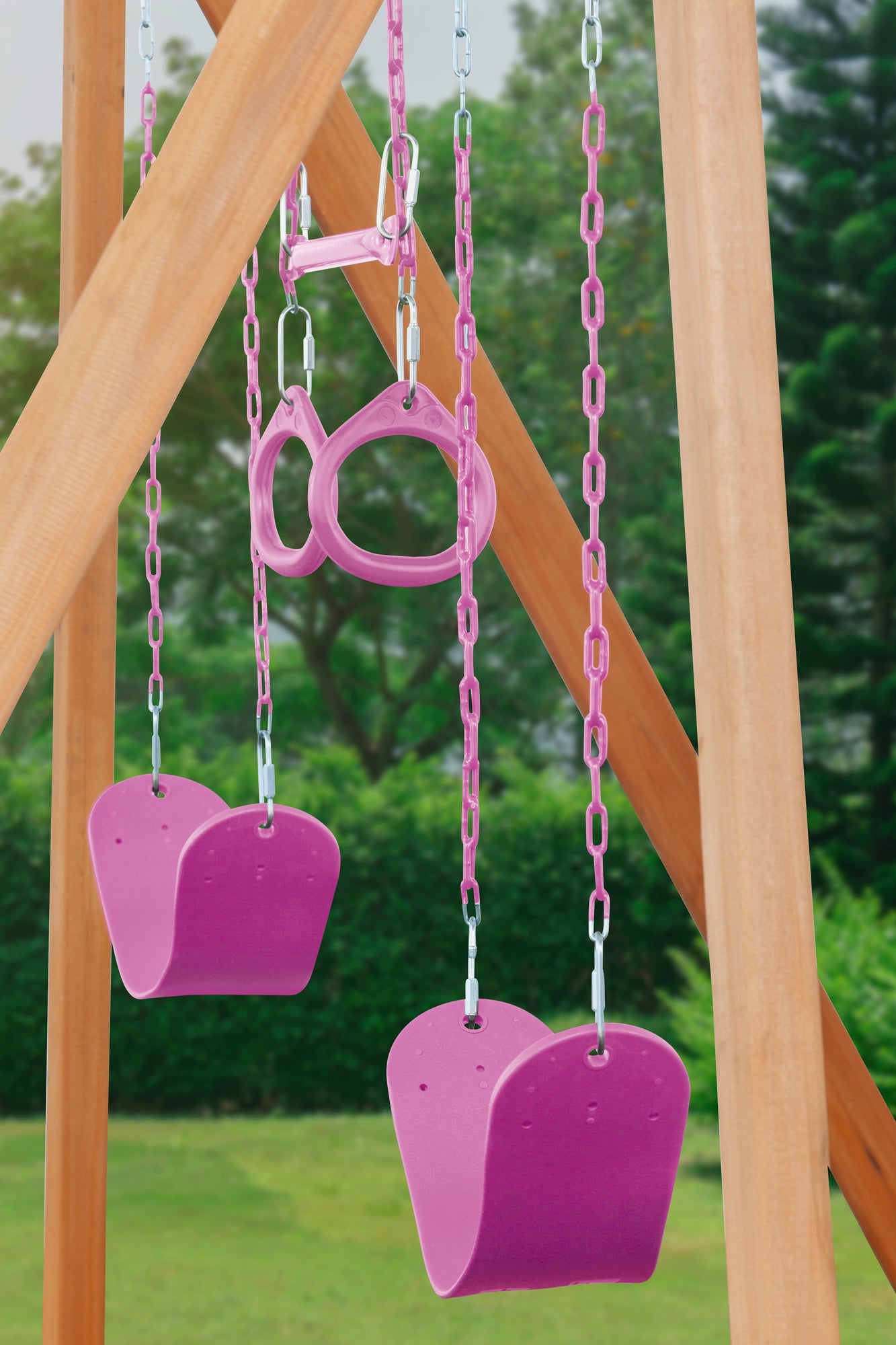 Trailside Wooden Swing Set- Choose from 7 Color Options!