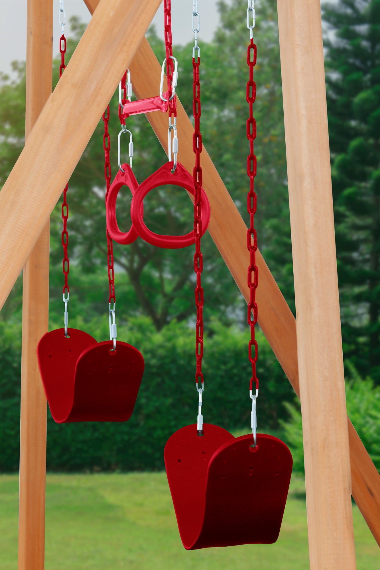 Trailside Wooden Swing Set- Choose from 7 Color Options!