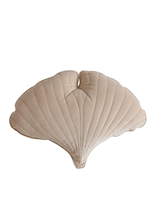 Velvet Cream Ginkgo Leaf Pillow