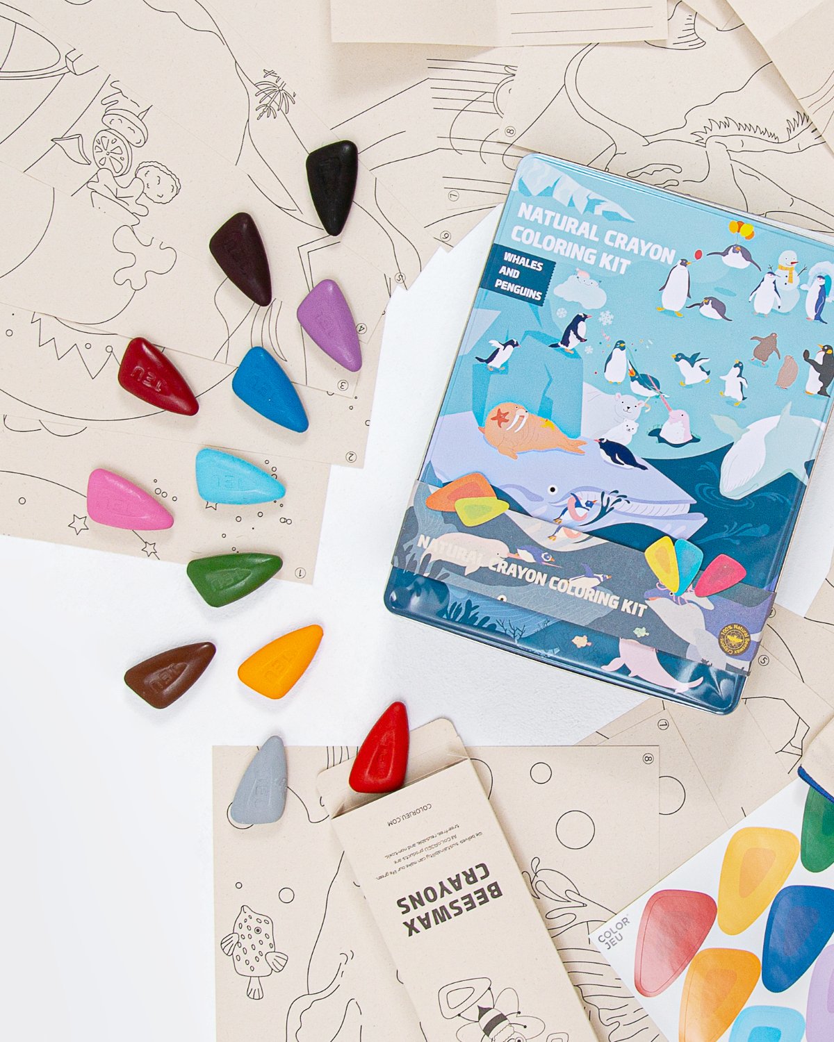 Coloring Kit PARTY SET Whales and Penguins