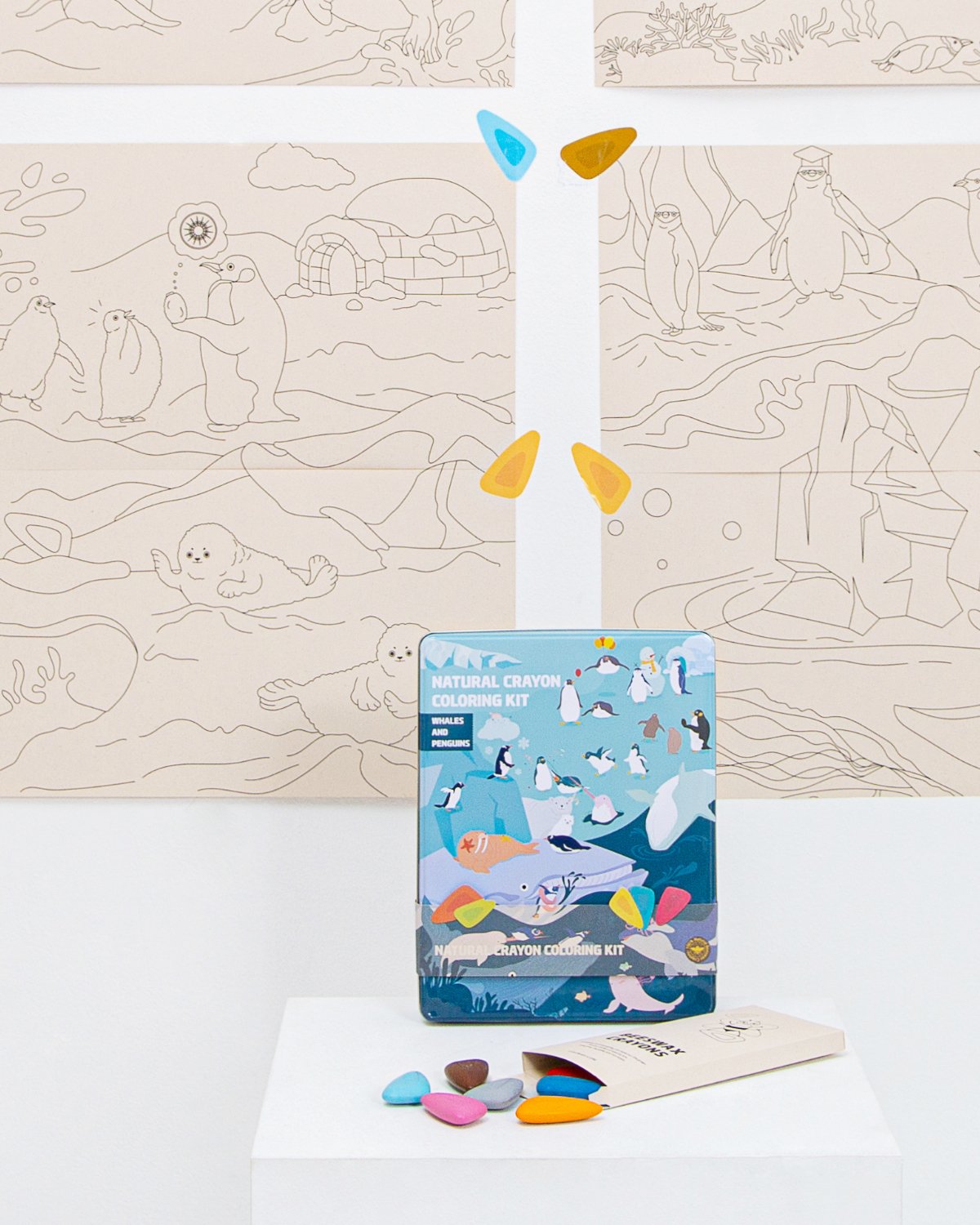 Coloring Kit PARTY SET Whales and Penguins