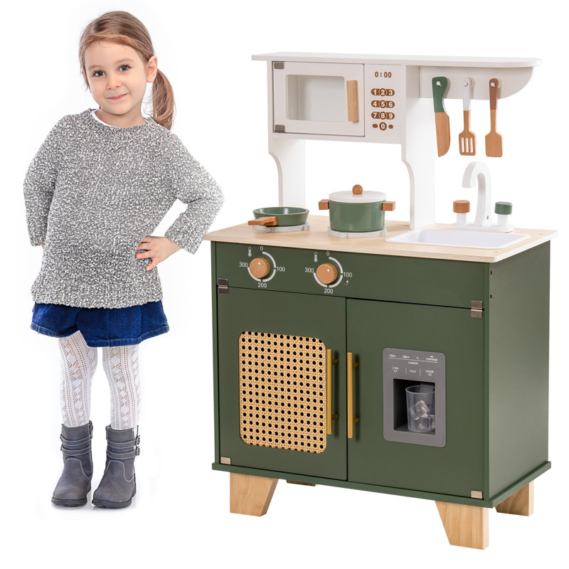 Vintage Green Wooden Play Kitchen