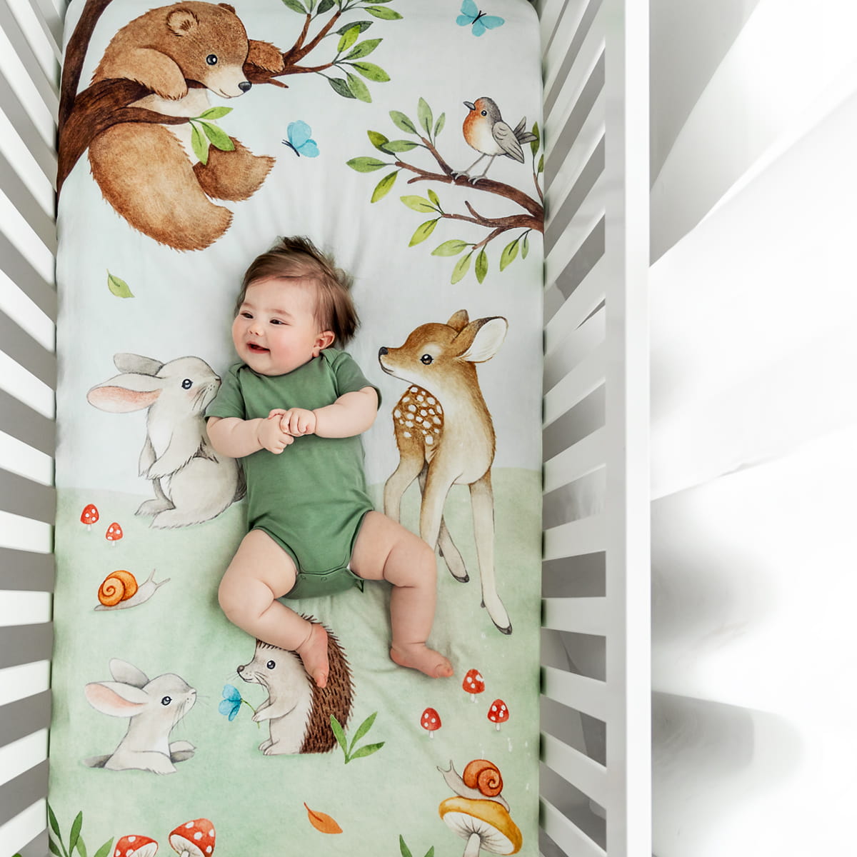 Crib Sheet & Swaddle Baby Gift Set - Enchanted Forest