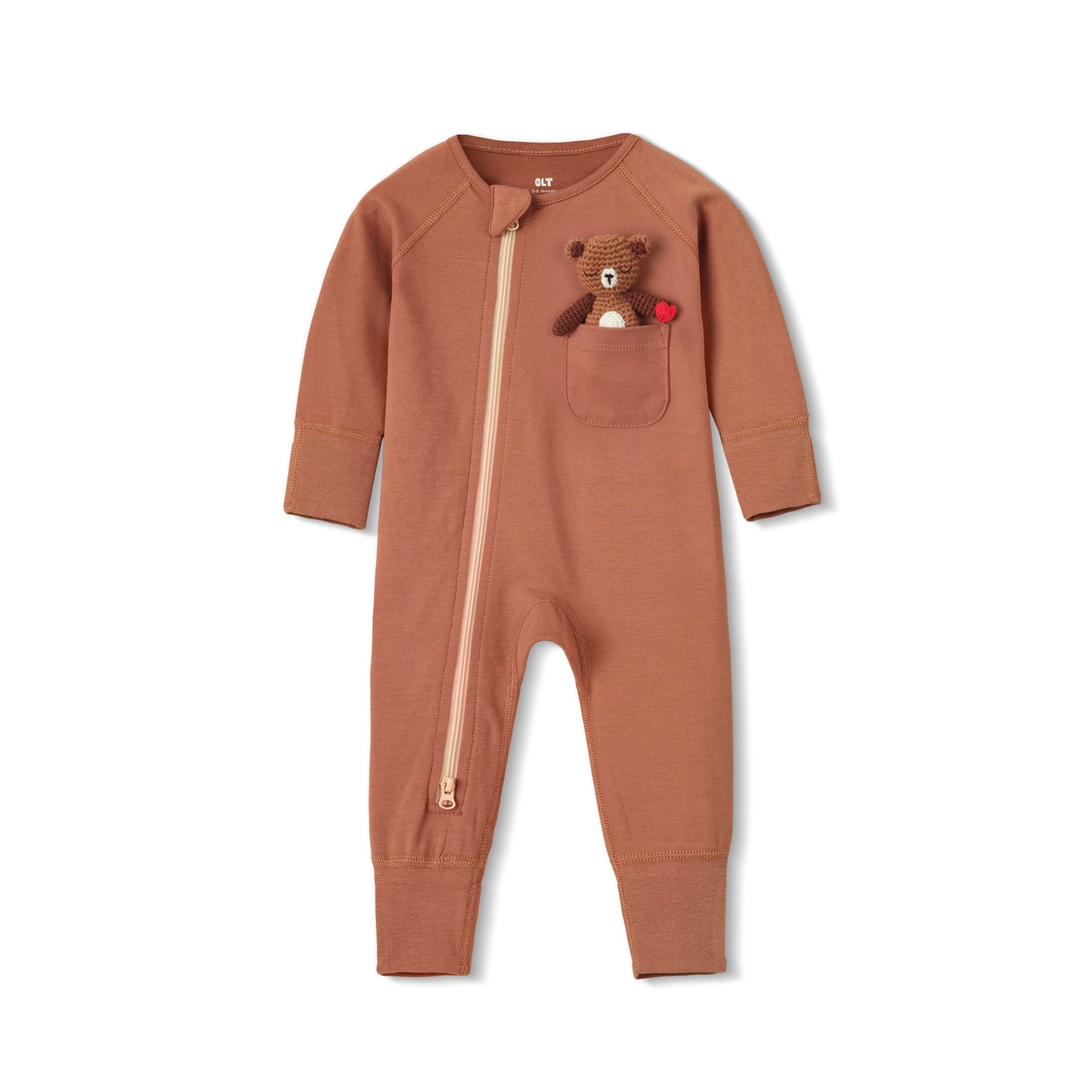Zip Romper in Chestnut