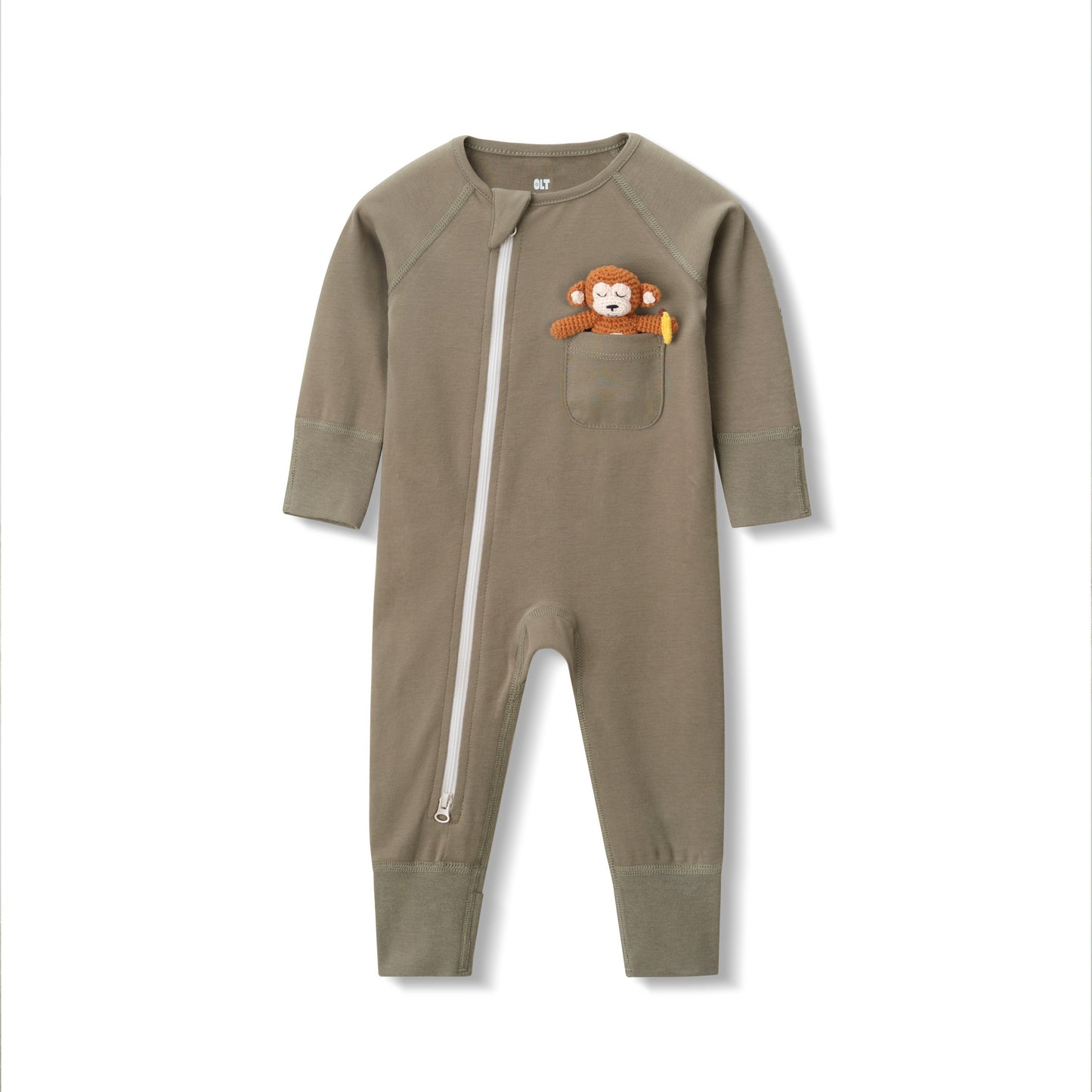 Zip Romper in Olive
