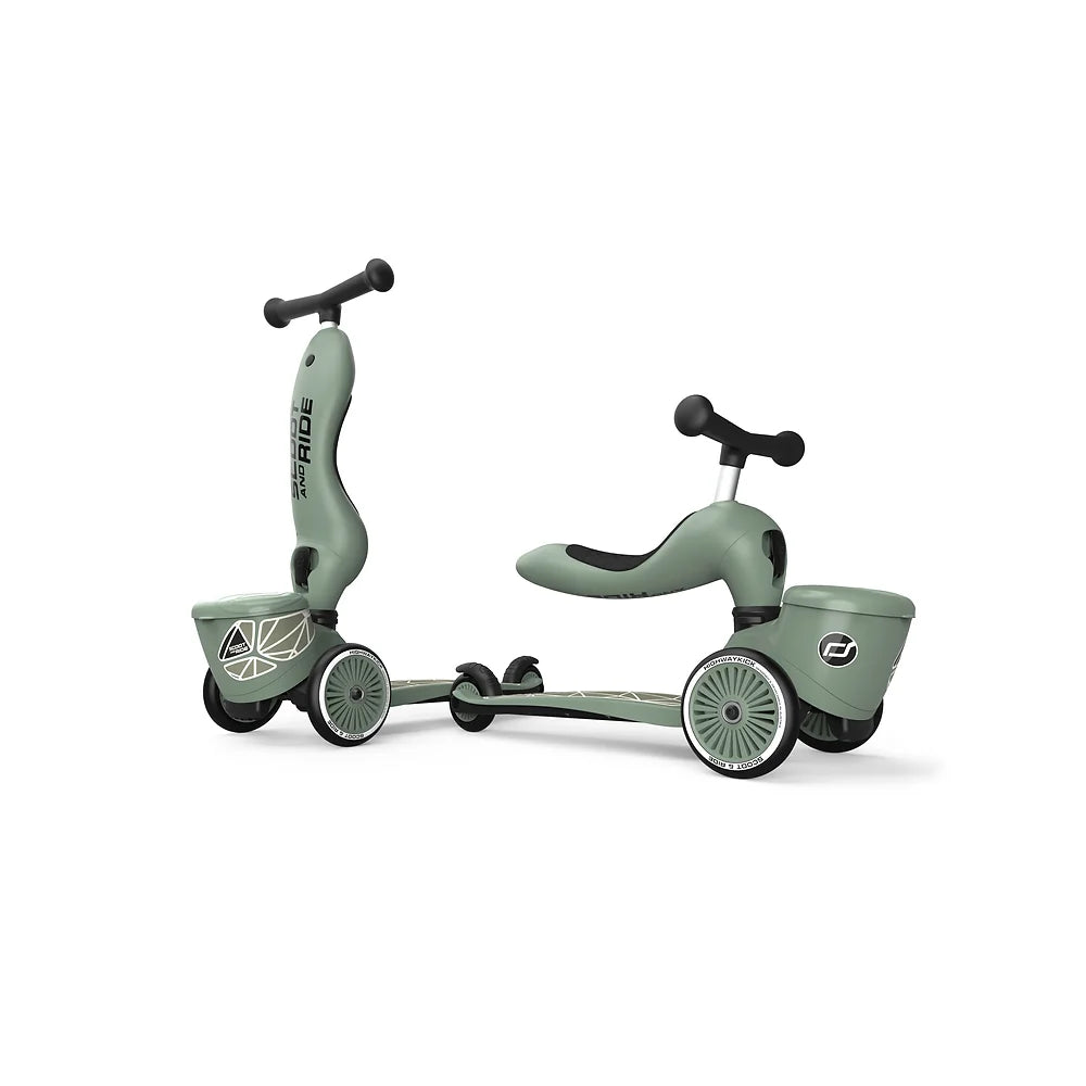 2-in-1 Scooter - Highway Kick 1 Kickboard | Green Lines