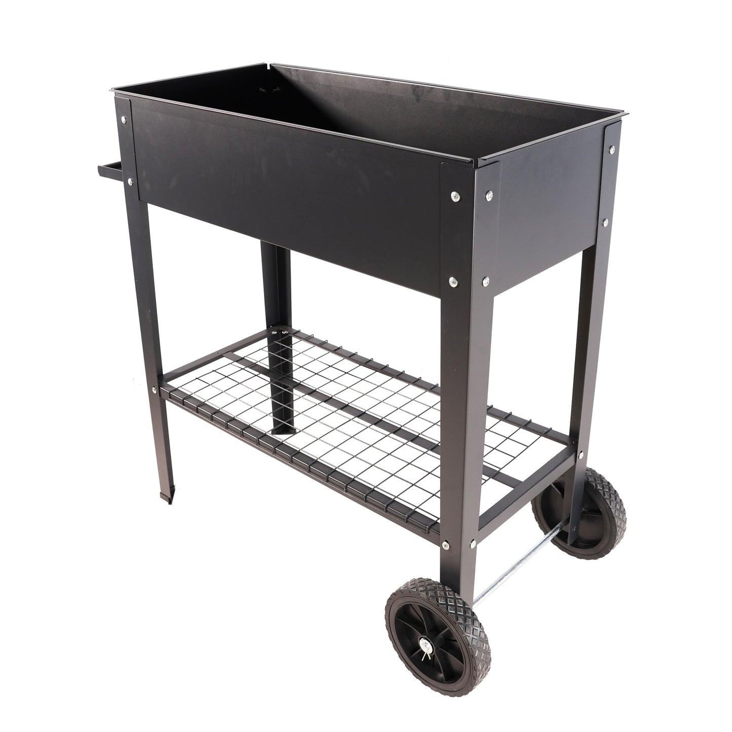 Black Metal Raised Garden Bed Cart with Wheels for Easy Moving - Good for Vegetables, Flowers, and Herbs