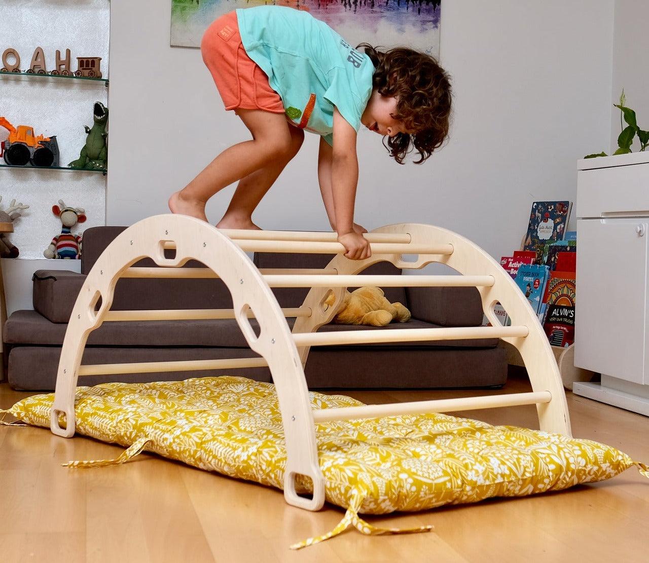 Climbing Arch Rocker with Sunny Yellow Cushion - Oliver Ruffus