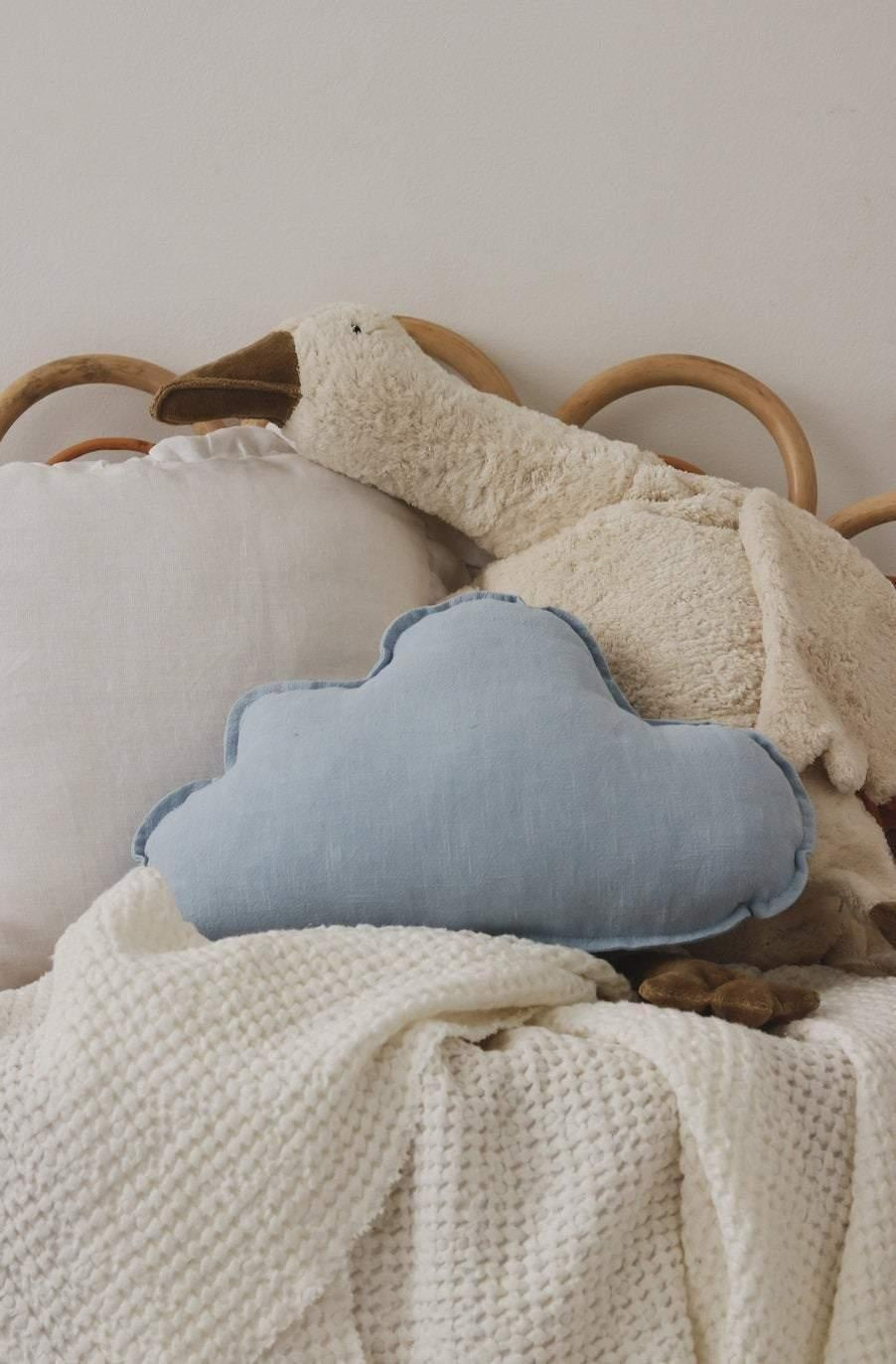 Linen Baby Blue Cloud Pillow