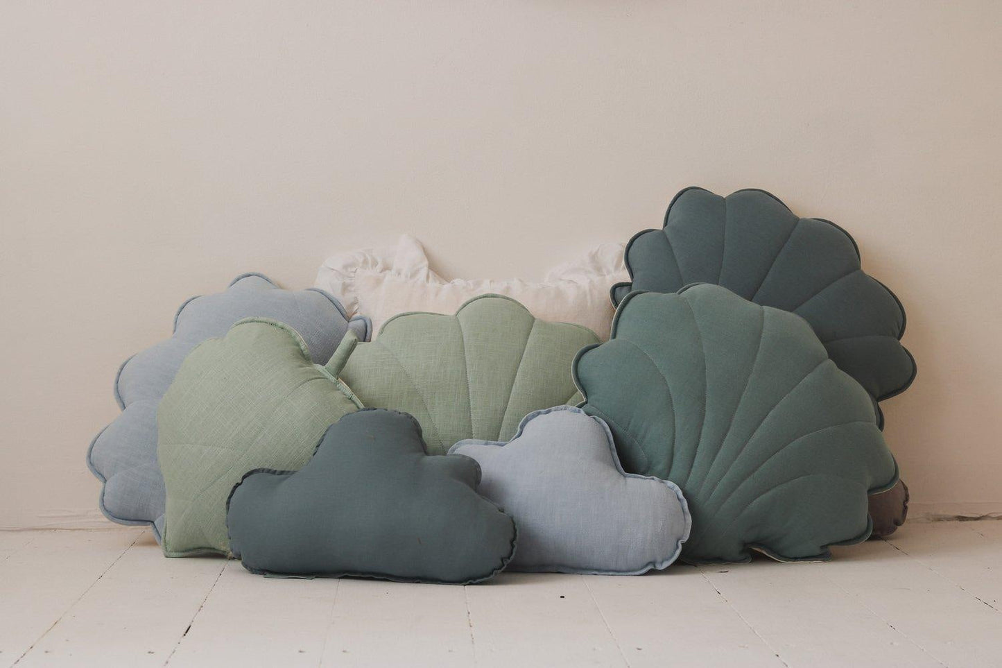 Linen Baby Blue Cloud Pillow