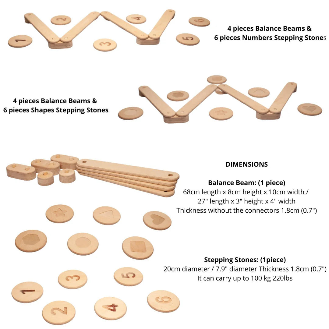 Balance Beam and Stepping Stones Set - Oliver Ruffus