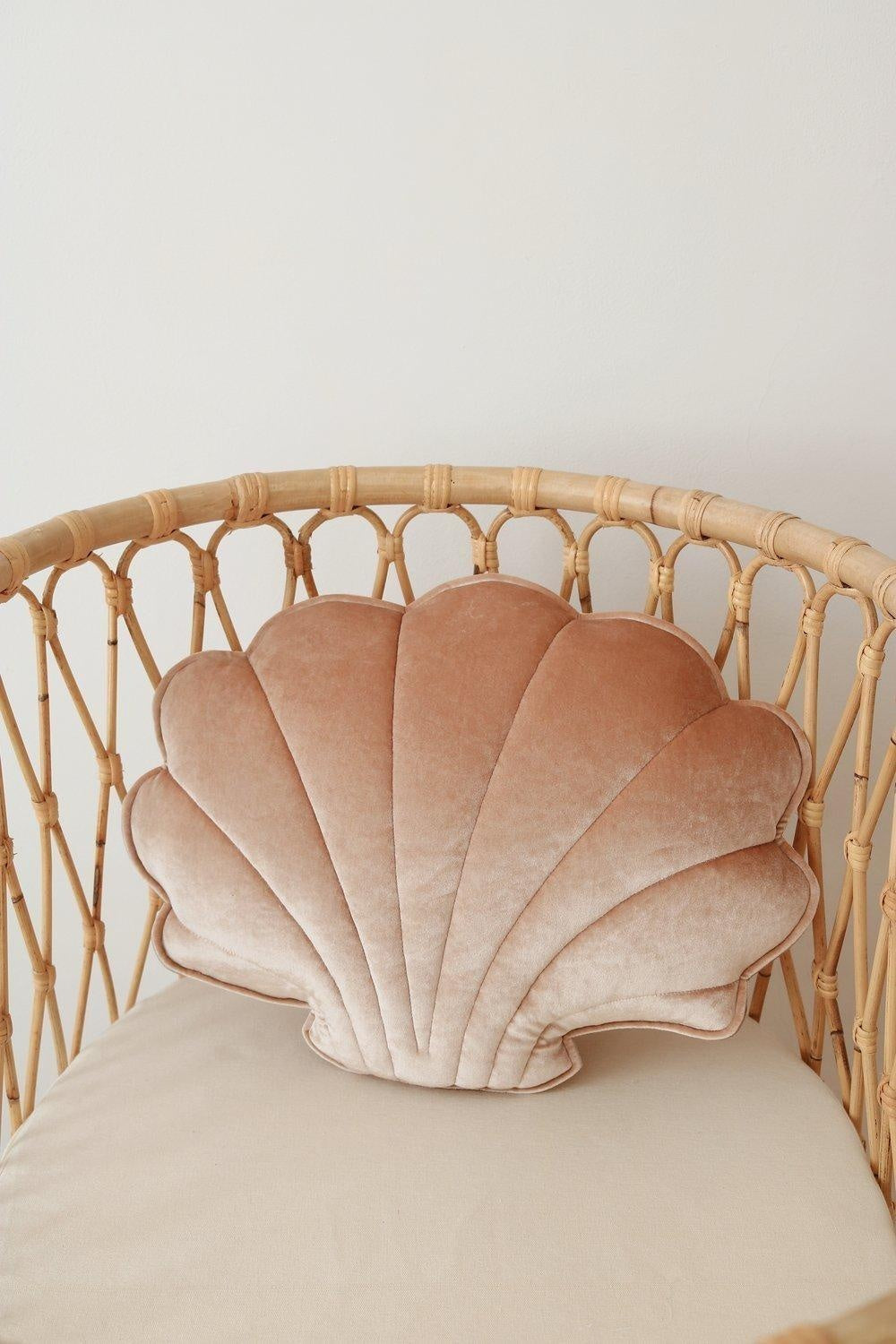 Velvet Beige Pearl Shell Pillow