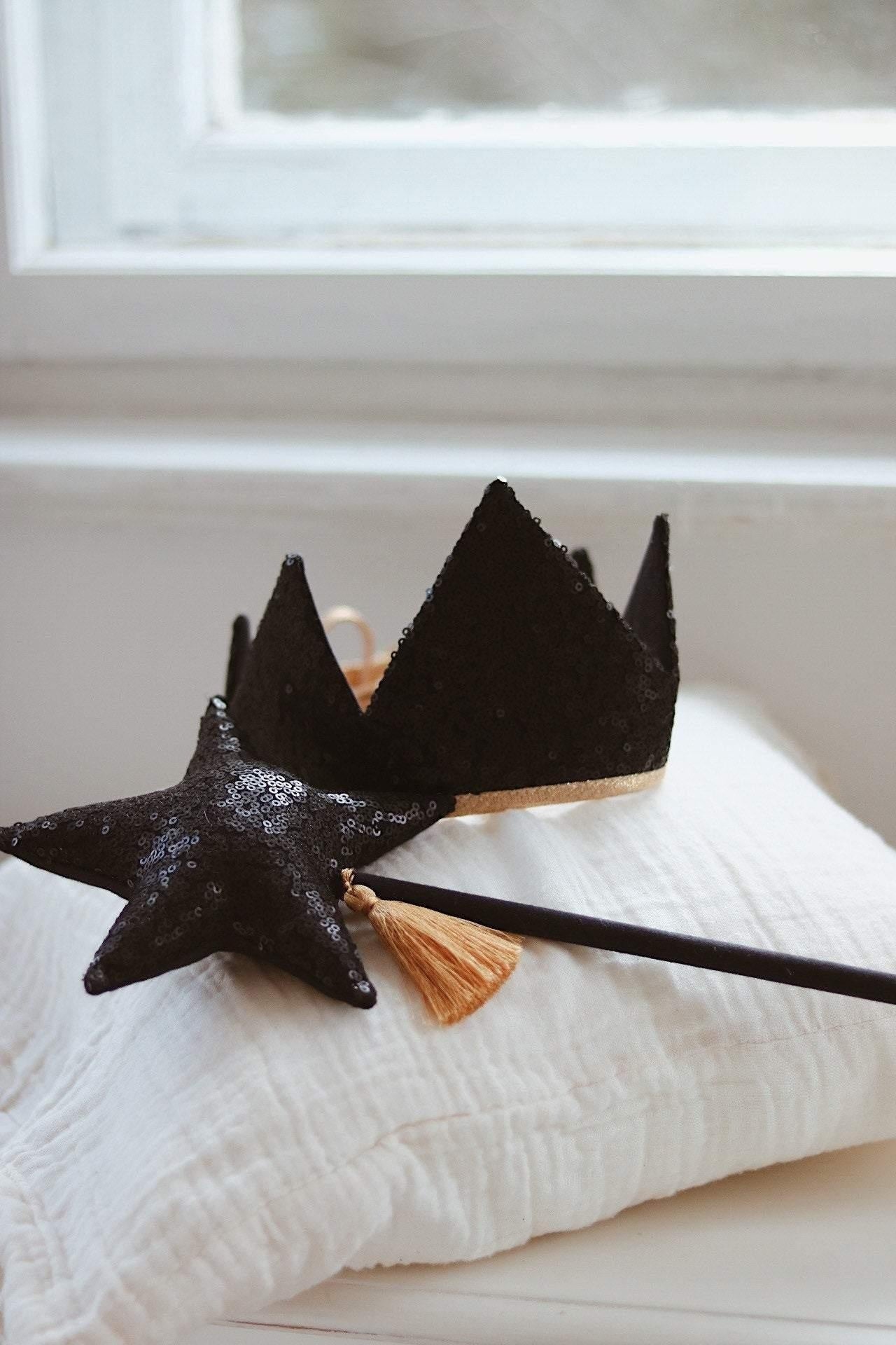 Black Sequins Crown