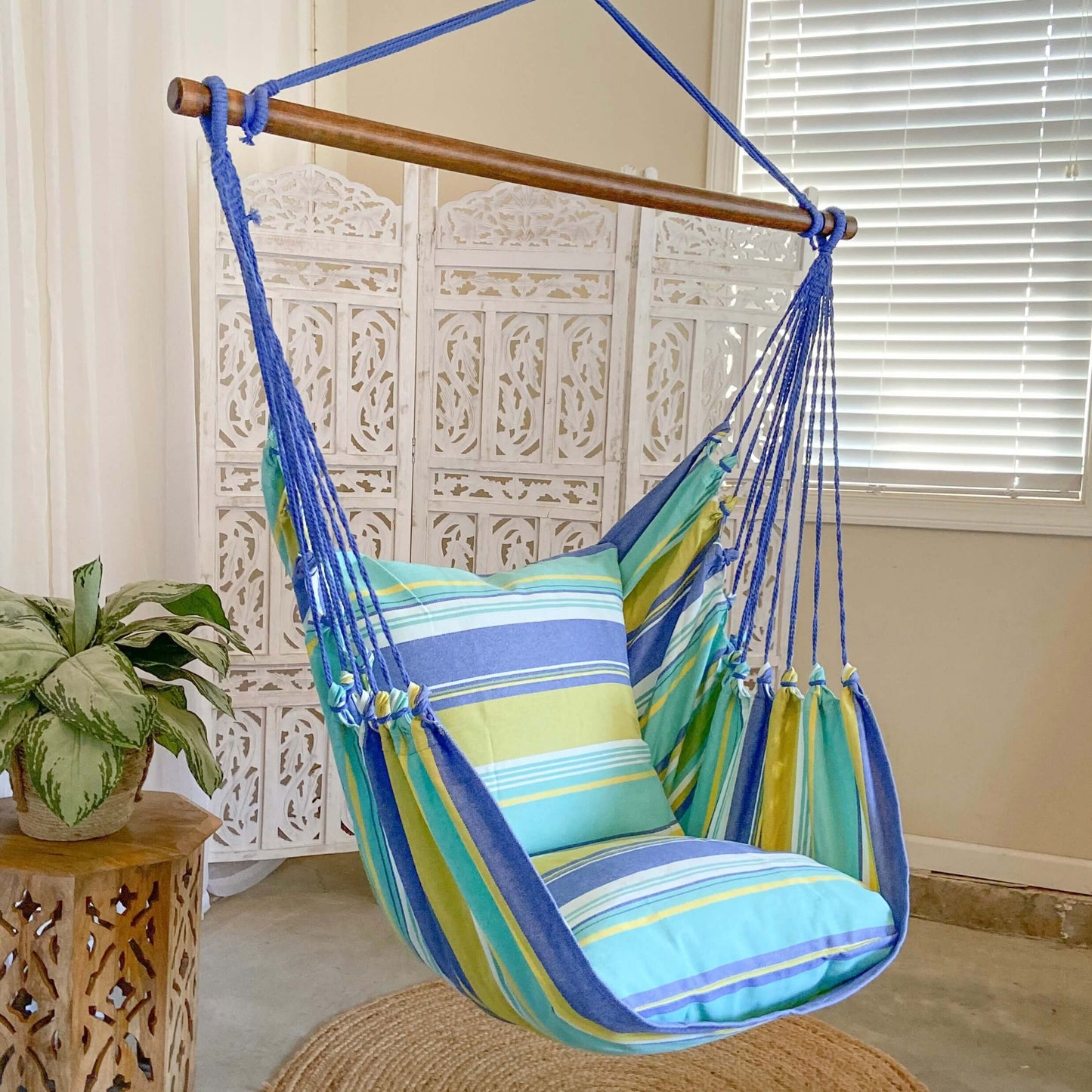 Colorful Blue & Green Hammock Chair Swing | OCEAN