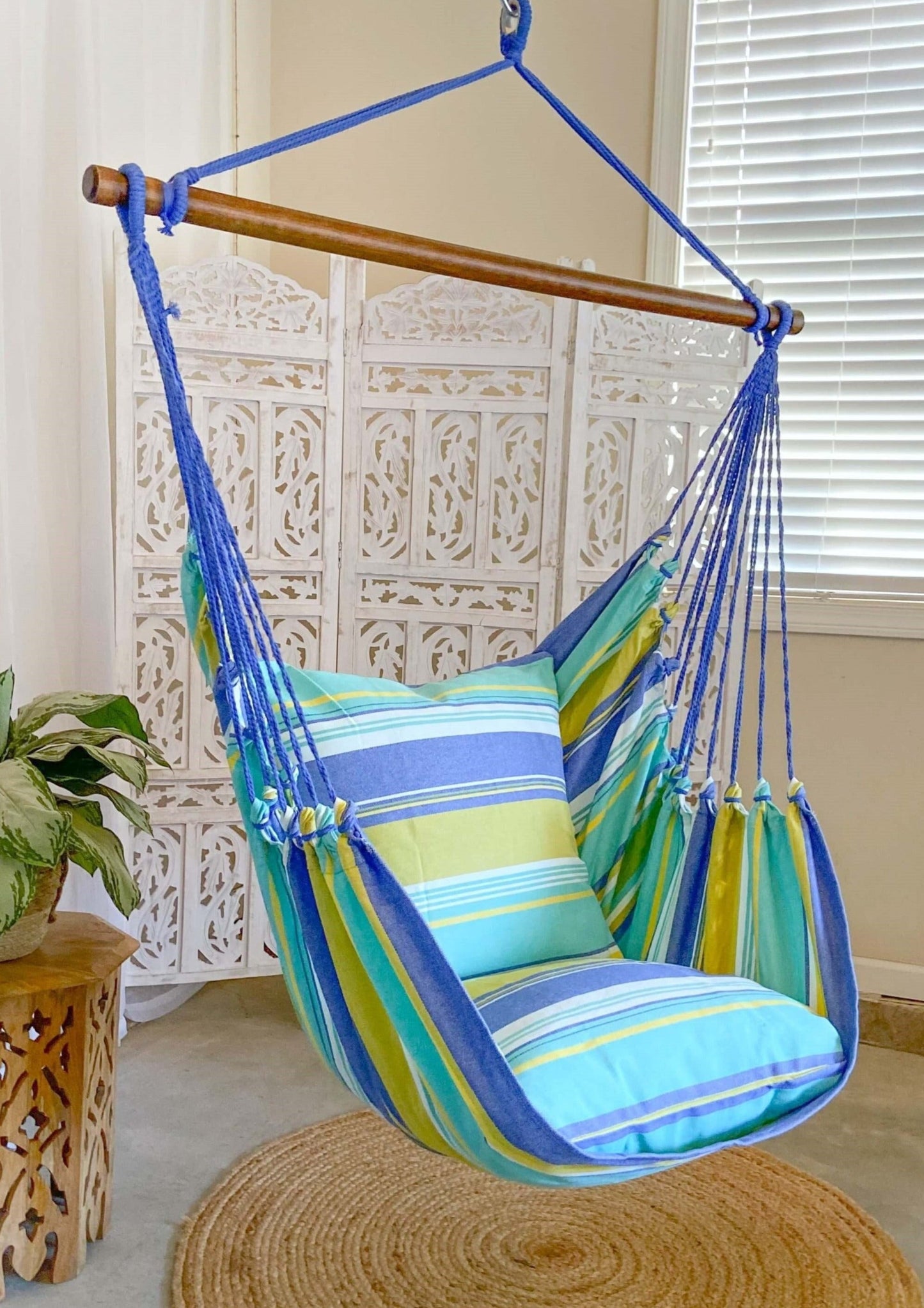 Colorful Blue & Green Hammock Chair Swing | OCEAN