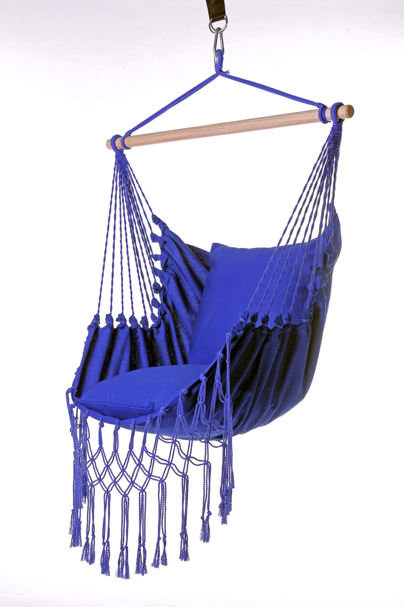 Blue Macrame Hanging Chair Hammock Swing | SERENA BLUE