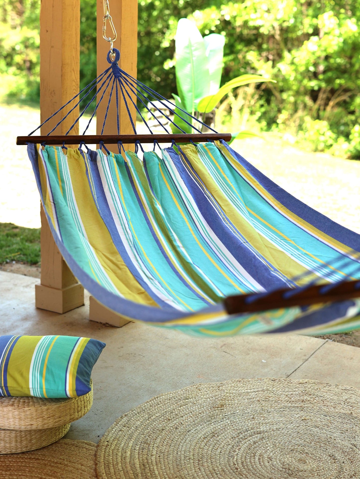 Cotton Hammock With Wood Spreader Bars | OCEAN