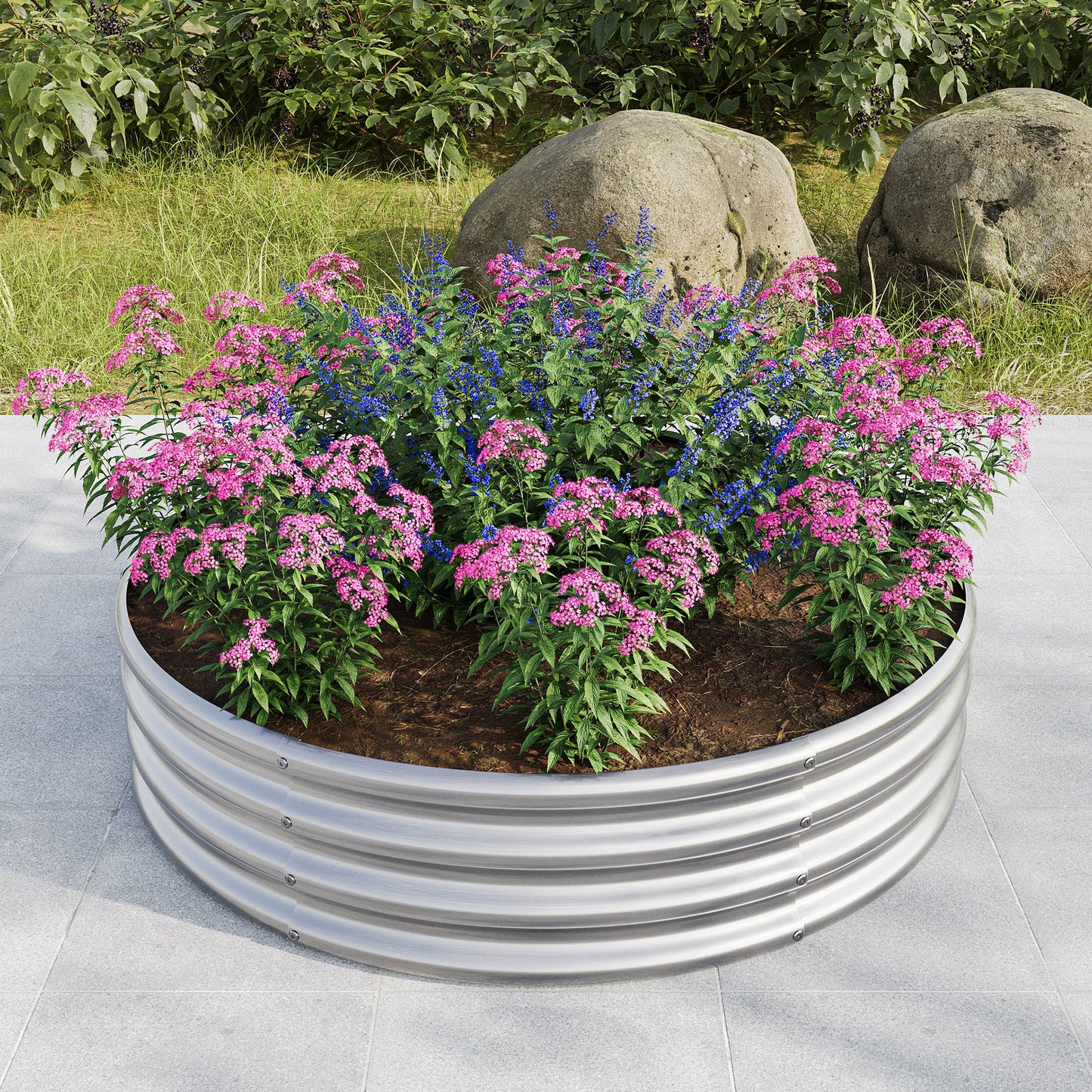 Round Metal Raised Garden Bed/Planter Box Ideal for Vegetables, Fruits, Flowers, and Herbs