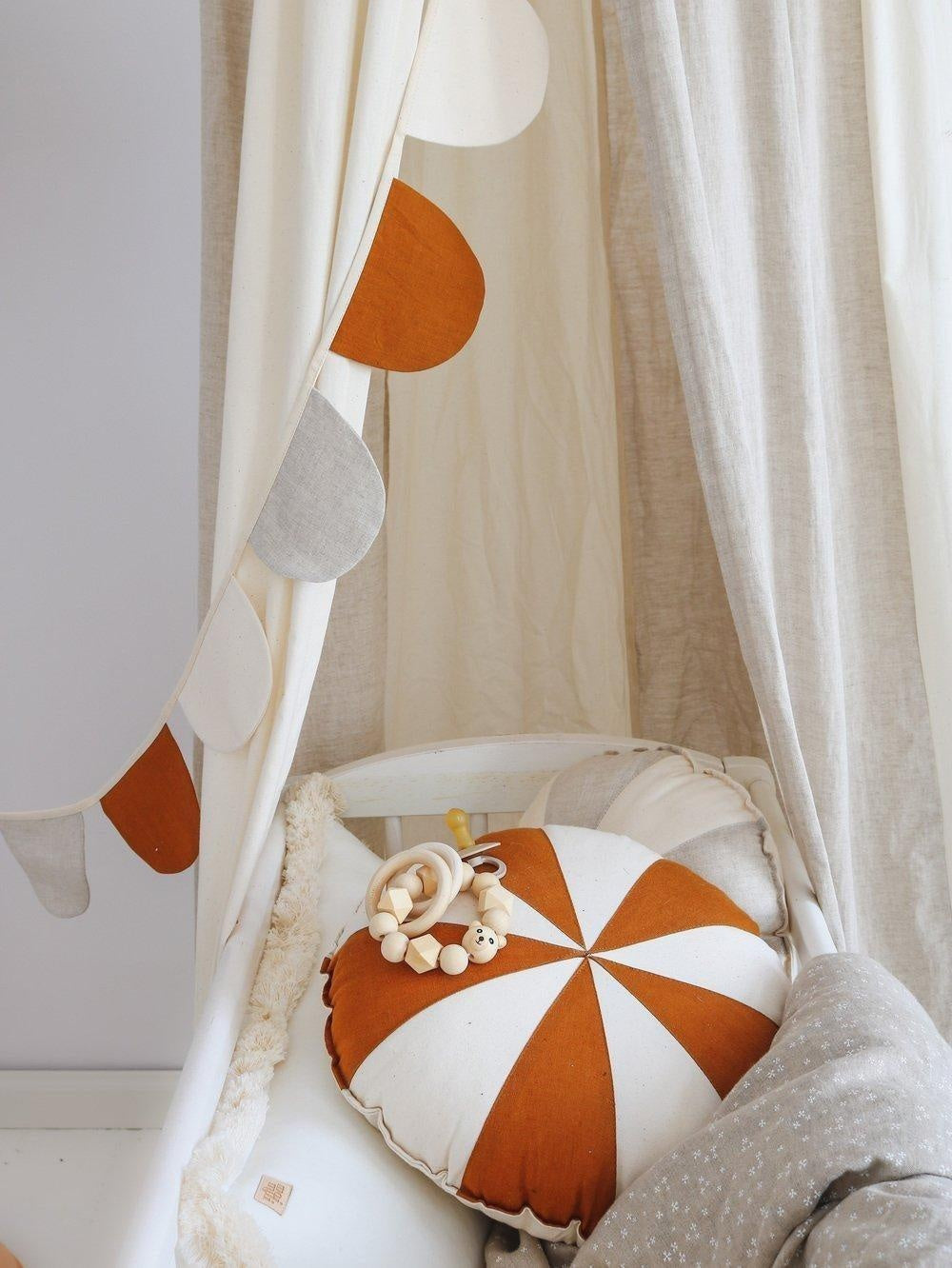 Caramel Circus Round Patchwork Pillow