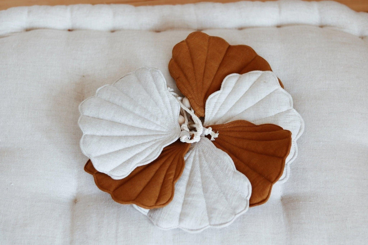 Linen “Caramel” Garland with Shells