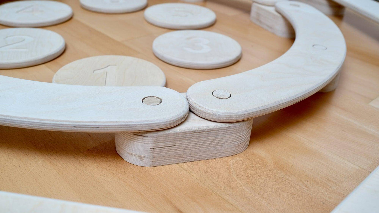 Circular Wooden Balance Beam Set | Montessori