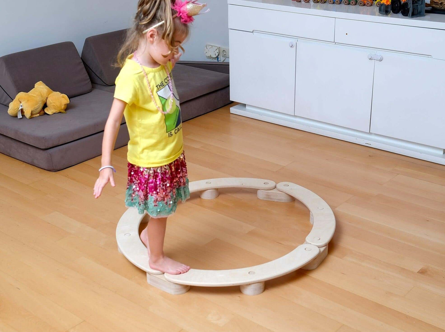 Circular Wooden Balance Beam Set | Montessori