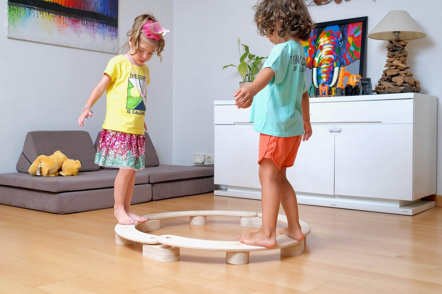 Circular Wooden Balance Beam Set | Montessori