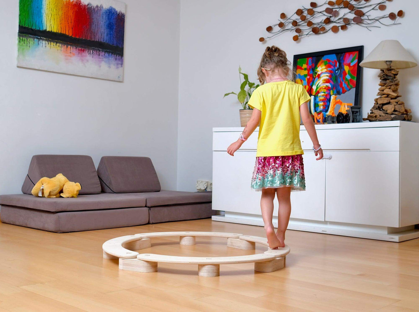 Circular Wooden Balance Beam Set | Montessori