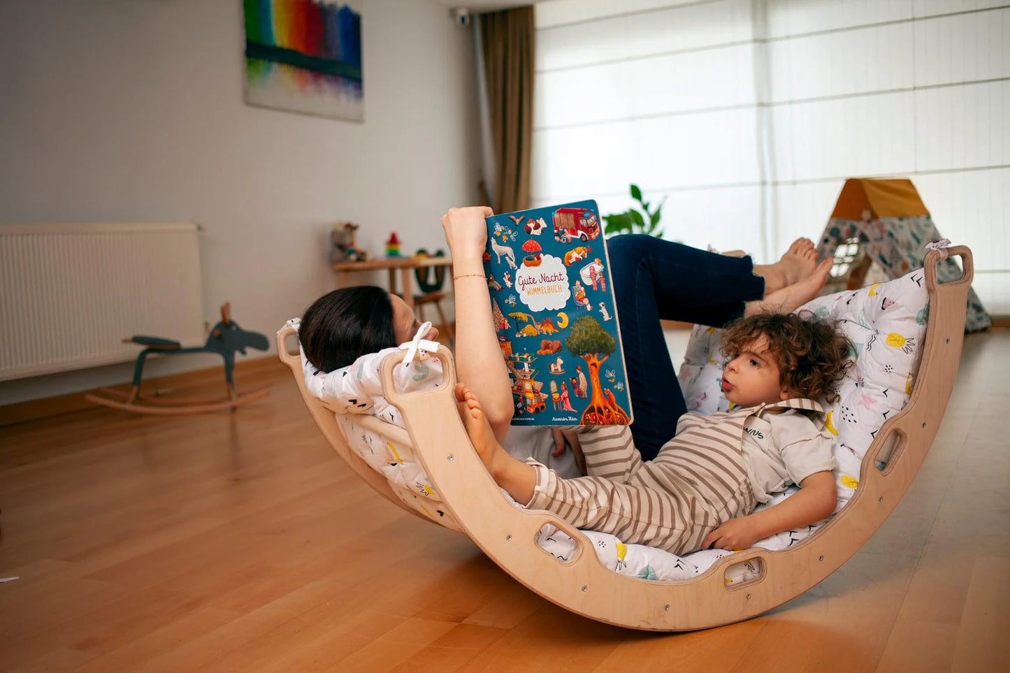 Climbing Arch Rocker with Flamingo Cushion - Oliver Ruffus