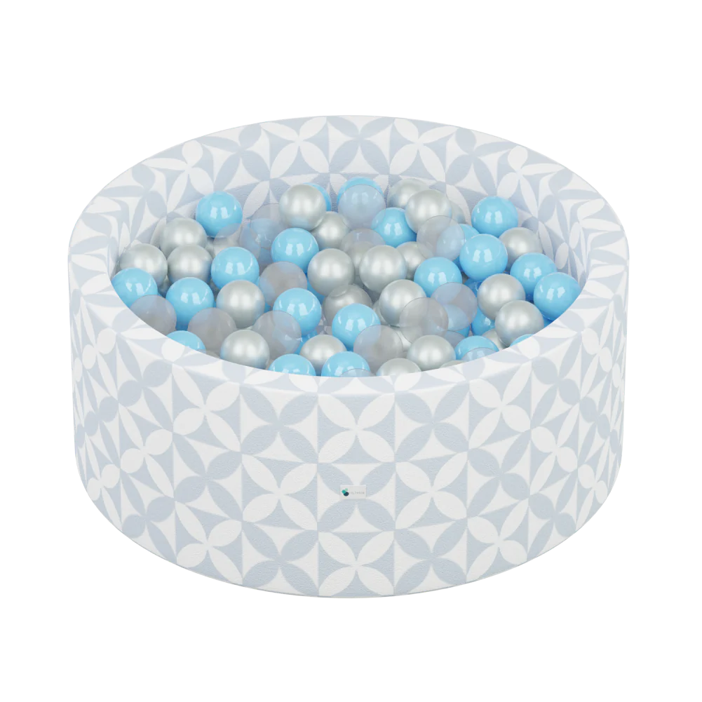 Modern Coastal Ocean Blue Print Ball Pit + 200 Pit Balls