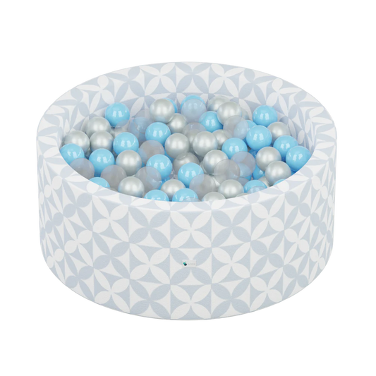 Modern Coastal Ocean Blue Print Ball Pit + 200 Pit Balls