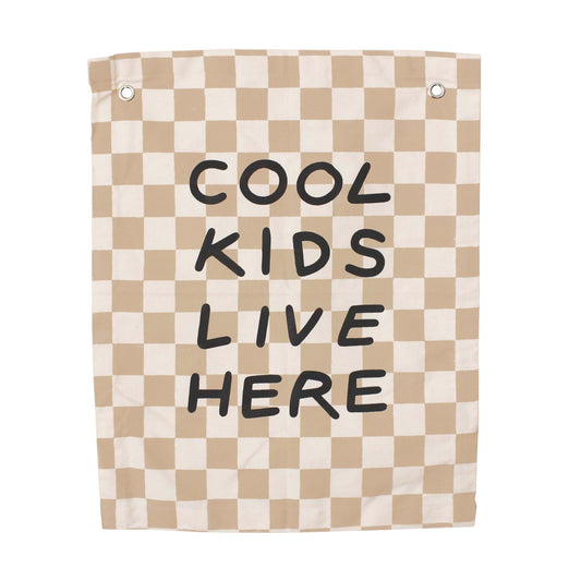 'Cool Kids Live Here' Canvas Wall Banner | Kids Room Décor