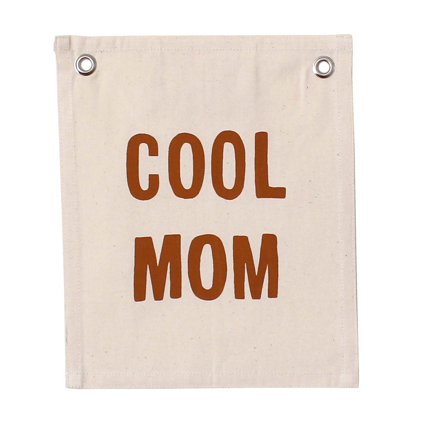 'Cool Mom' Hand-Sewn Canvas Wall Banner