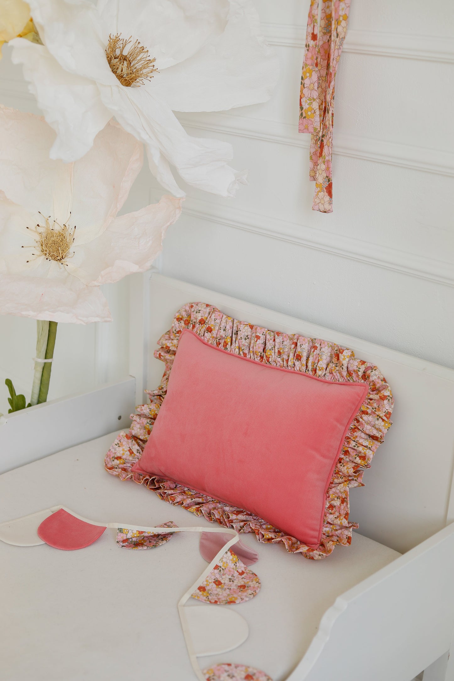"Spring Garden" Pillow with Frill