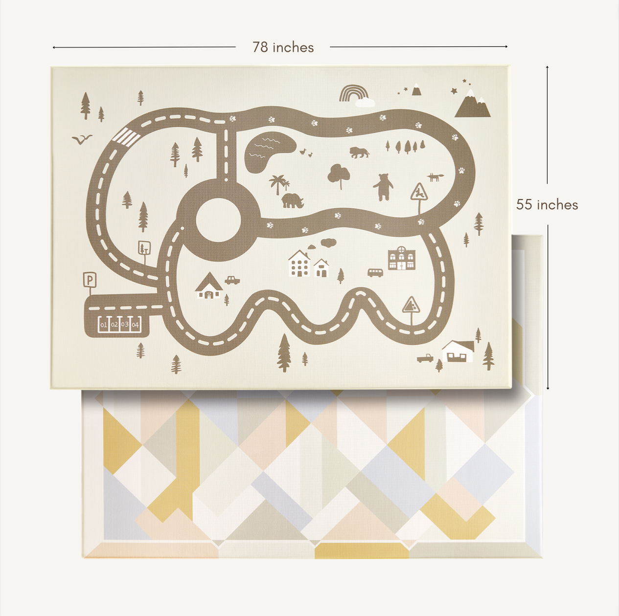 Tiny Land® Double-Sided Baby Playmat Urban Zoo Adventure