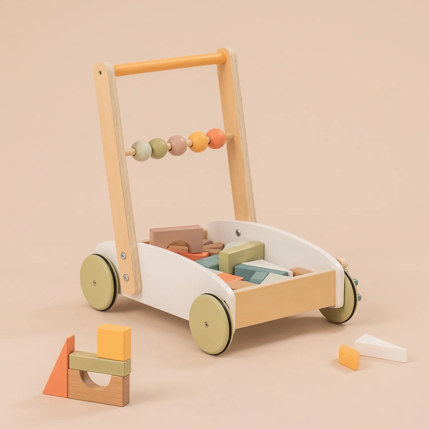 Baby Push Walker Toy with Blocks - Oliver Ruffus