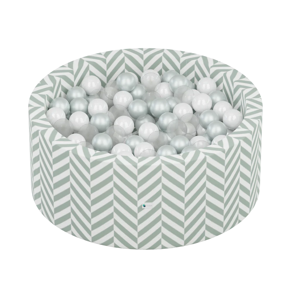 Herringbone Sage Print Ball Pit + 200 Pit Balls